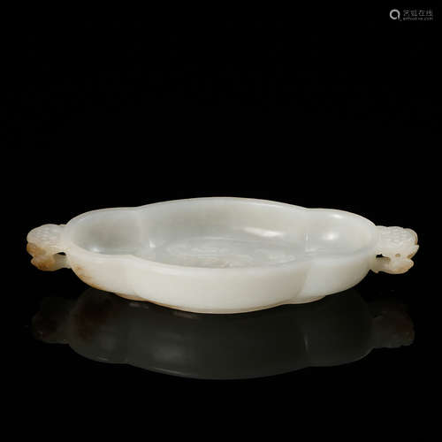 CHINESE WHITE JADE CARVED BRUSH WASHER