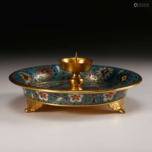 CHINESE CLOISONNE CANDLE STAND