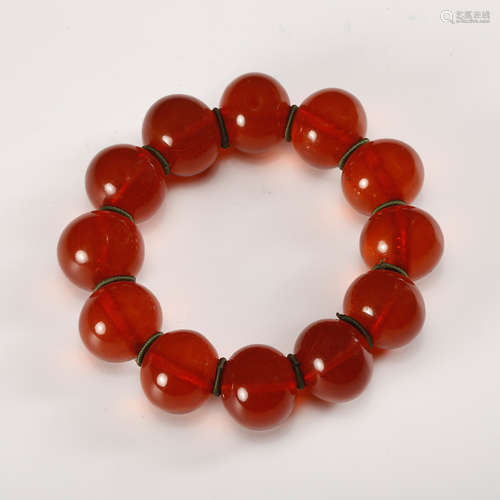 CHINESE AGATE BEADS BRACELET