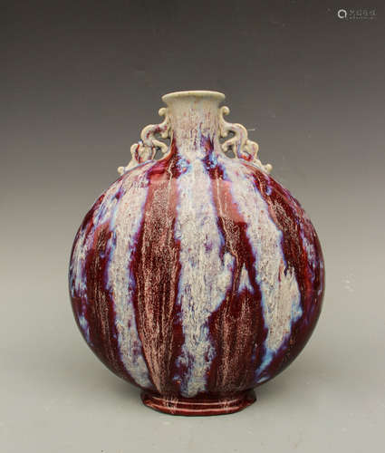 CHINESE FLAMBE GLAZED PORCELAIN VASE