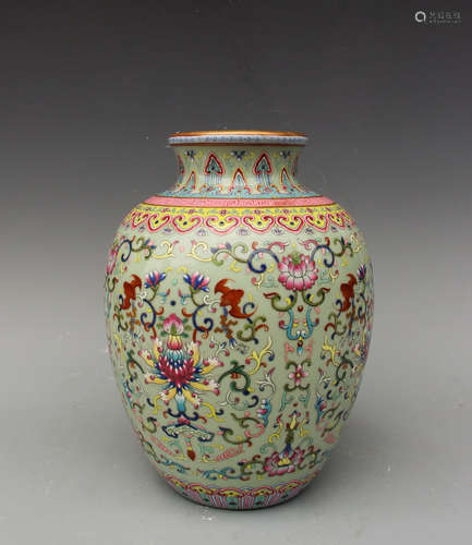 CHINESE FAMILLE ROSE PORCELAIN VASE, MARKED