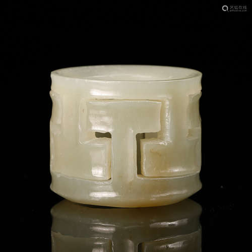 CHINESE WHITE JADE THUMB RING