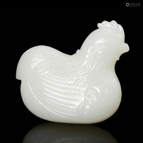 CHINESE WHITE JADE ROOSTER