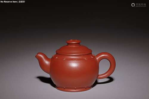 YIXING ZISHA 'DRUM' TEAPOT