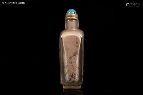 A INSIDE-PAINTED GLASS SNUFF BOTTLE