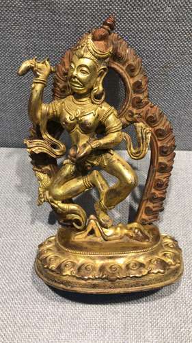 GILT BRONZE CAST 'TARA' STANDING FIGURE