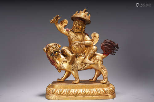 GILT BRONZE CAST MAHAKALA FIGURE