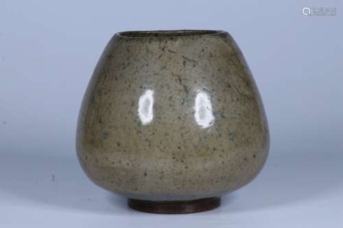 JUN WARE CELADON GLAZED CHICKEN HEART SHAPED JAR