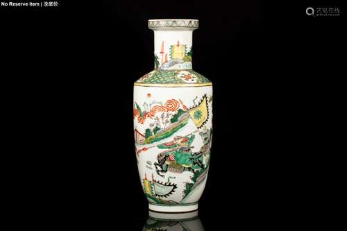 WUCAI 'WARRIORS' BOTTLE VASE