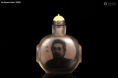 A INSIDE-PAINTED GLASS SNUFF BOTTLE