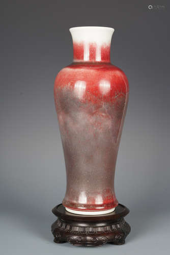 FLAMBE GLAZED BOTTLE VASE