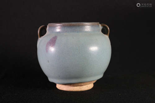 JUN WARE INFUSE GLAZED JAR WITH HANDLES