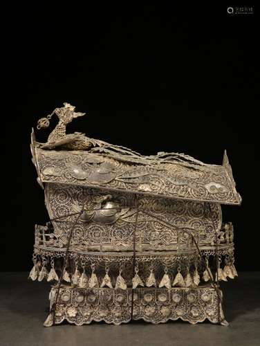 SILVER FILIGREE 'PHOENIX' RITUAL VESSEL