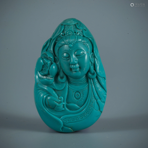 Guanyin turquoise pendant for sending children …