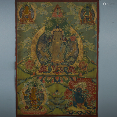Meditation Embroidered Statue of Manjusri Bodhisattva
