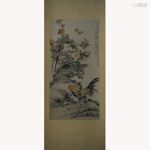 Sha Fu Rooster Hanging Scroll