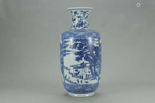 A Chinese Blue and White Figure painted Porcelain Vase