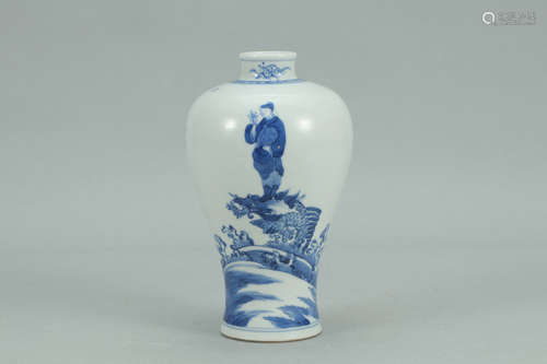 A Chinese Blue and White Figure Painted Porcelain Vase