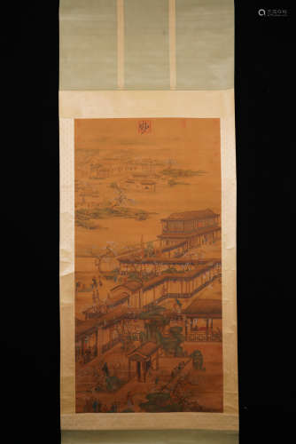 A Chinese Painting Scroll, Ding Guanpeng Mark