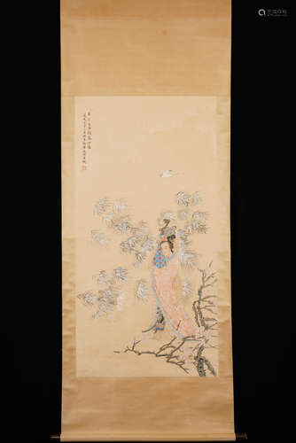 A Chinese Figure Painting, Gai Qi Mark