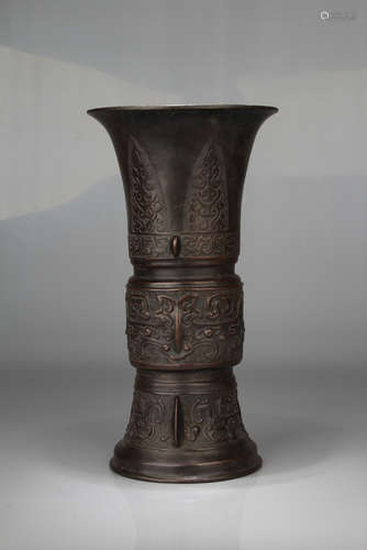 A Chinese Copper Flower Vase