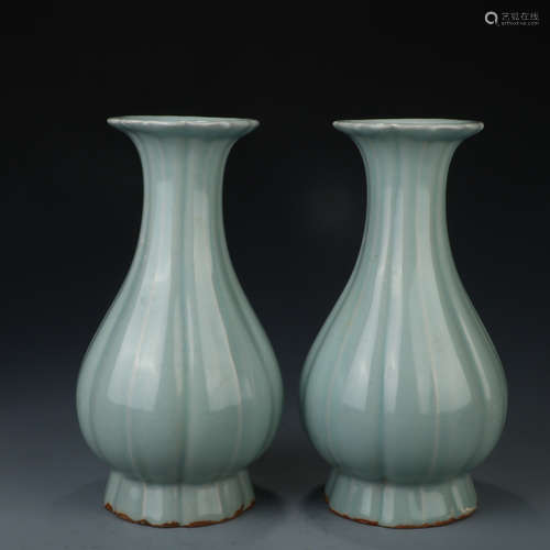 A Chinese Celadon-Glazed Porcelain Vase