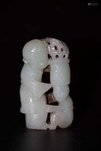 A Chinese Carved Hetian Jade Ornament