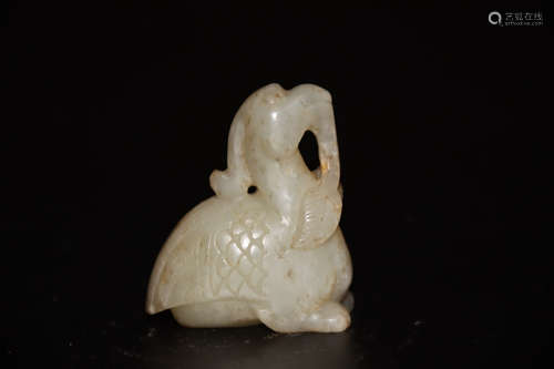 A Chinese Carved Hetian Jade Ornament