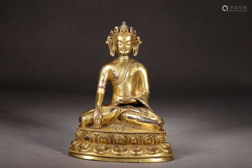 A Chinese Gilded Copper Statue of Amitabha