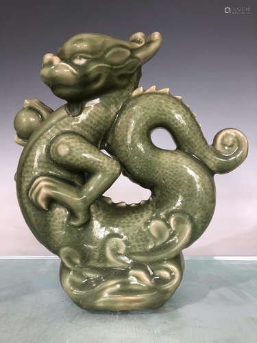 A Chinese Longquan Kiln Porcelain Dragon Ornament