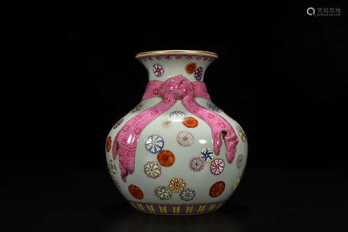 A Chinese Famille Rose Floral Porcelain Vase