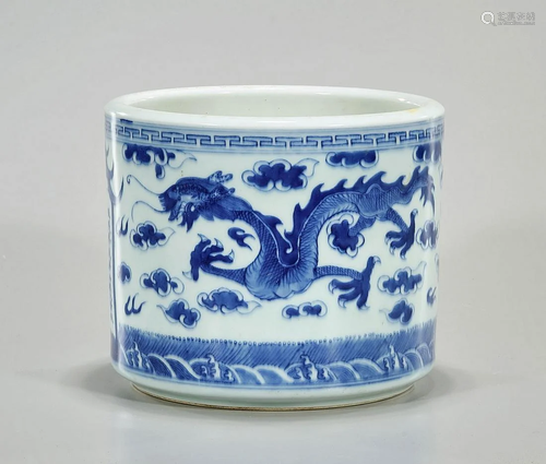 Chinese Blue and White Porcelain Brush Pot