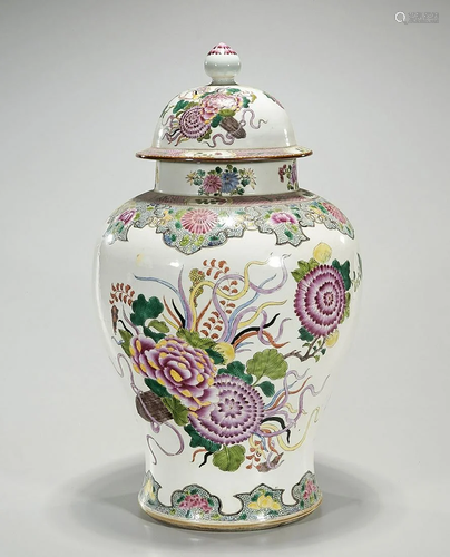 Chinese Enameled Porcelain Covered Jar