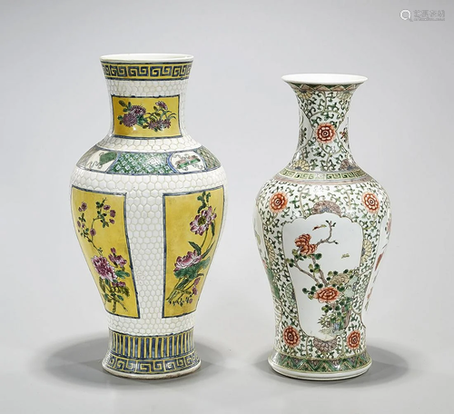 Two Chinese Enameled Porcelain Vases