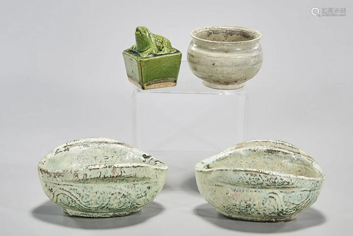 Four Chinese Green Glazed Objects