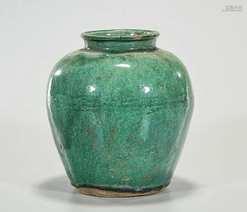 Chinese Green Glazed Porcelain Jar