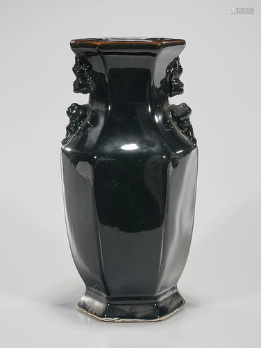 Chinese Black Glazed Porcelain Vase