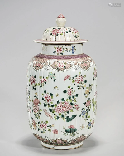 Chinese Enameled Porcelain Covered Jar