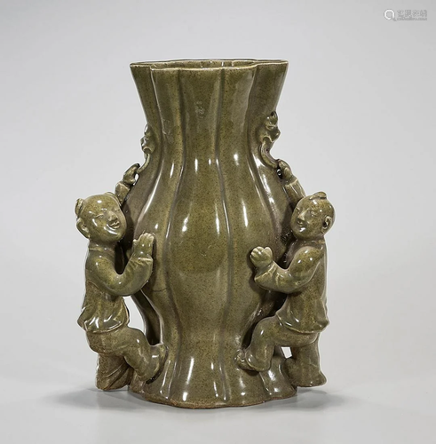 Chinese Green Glazed Porcelain Vase