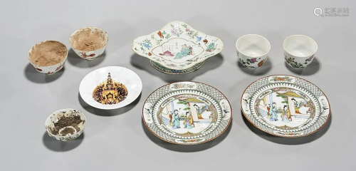 Group of Nine Chinese Enameled Porcelains