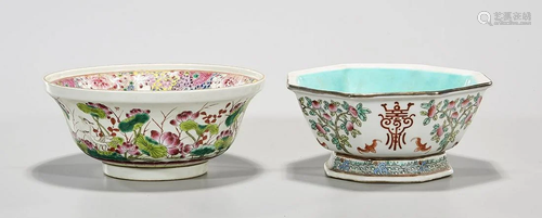 Two Chinese Enameled Porcelain Bowls