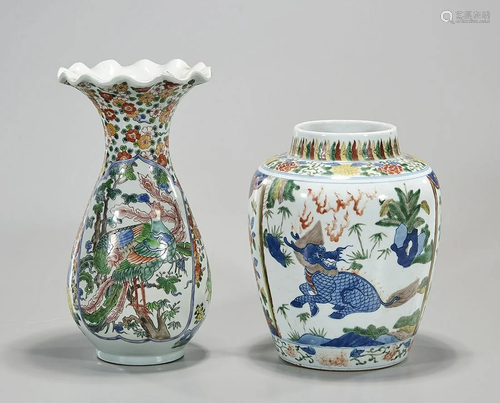 Two Asian Enameled Porcelains