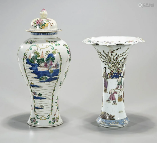 Two Chinese Enameld Porcelain Vases