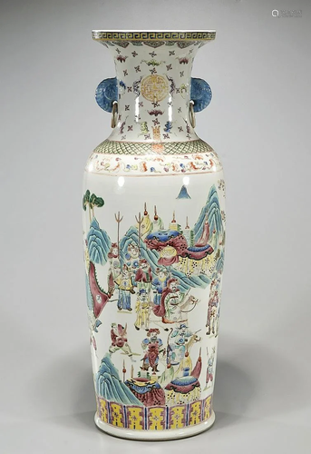 Tall Chinese Enamaled Porcelain Vase