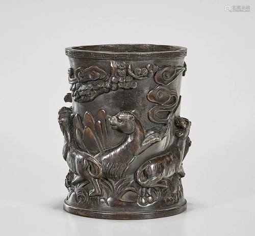 Chinese Bronze Brush Pot