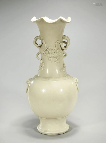 Chinese White Glazed Porcelain Vase