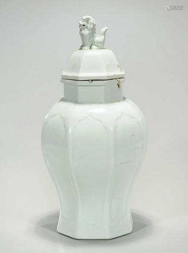 Chinese White Glazed Porcelain Covered Jar