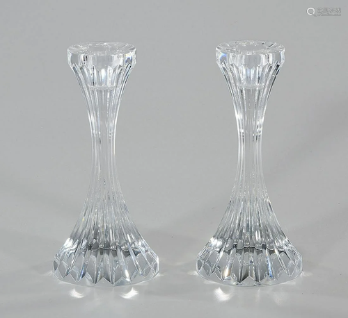 Pair Baccarat Fluted Candlesticks