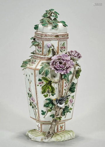 Chinese Enameled Porcelain Covered Vase