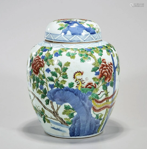 Chinese Enameled Porcelain Covered Jar